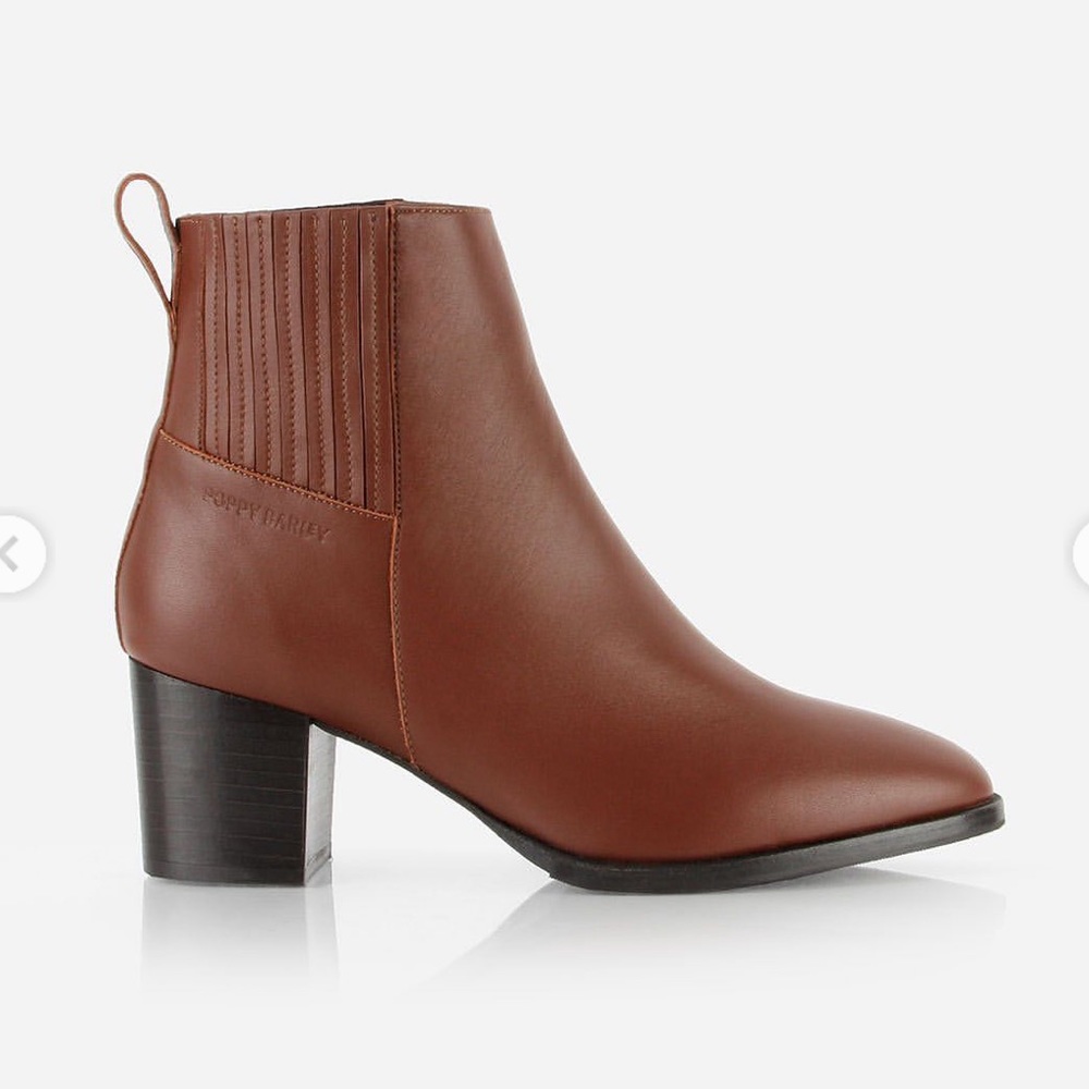 Poppy Barley Uptown Heeled Chelsea Boot in Danish Brown